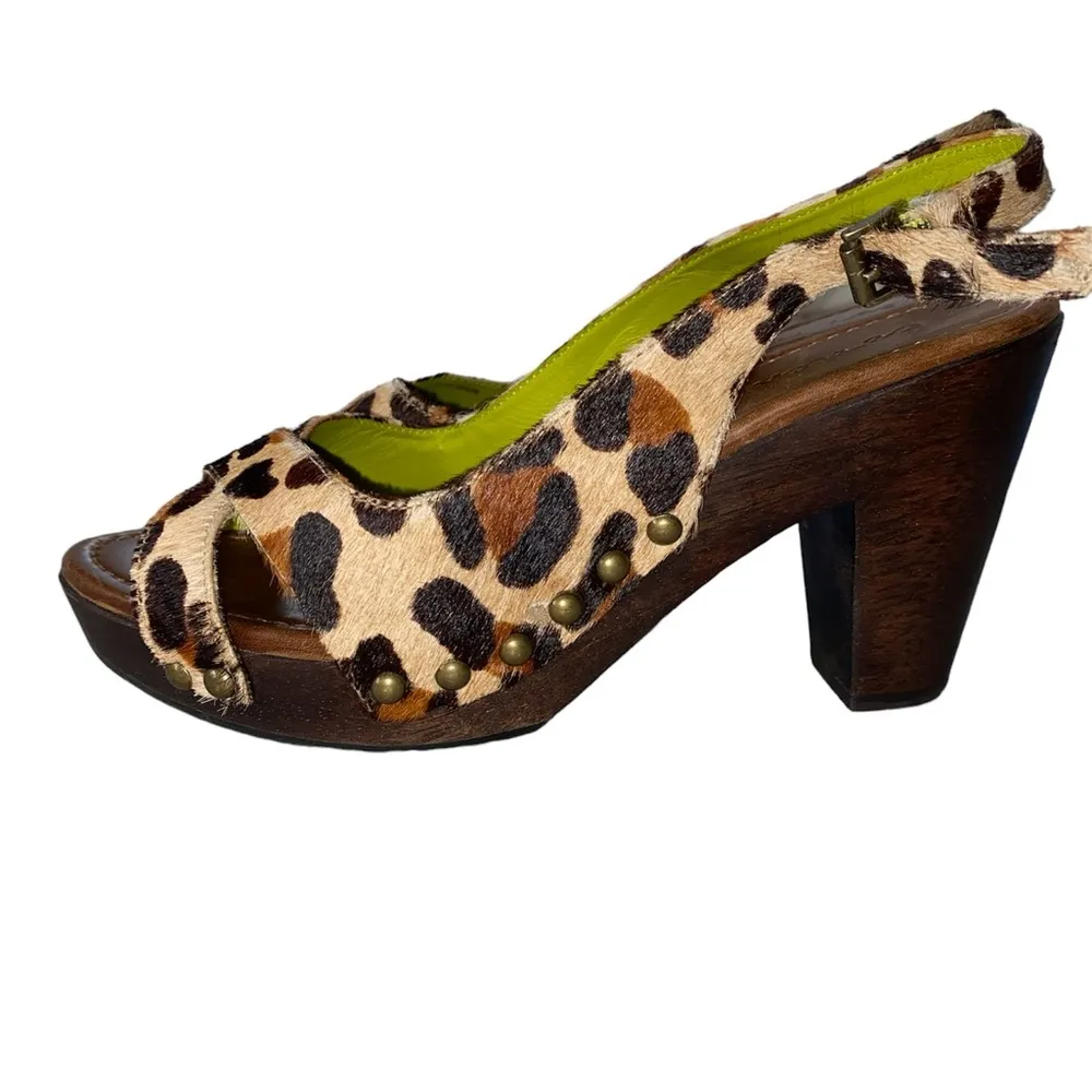 Boden Calf hair cheetah print heels - Image 3