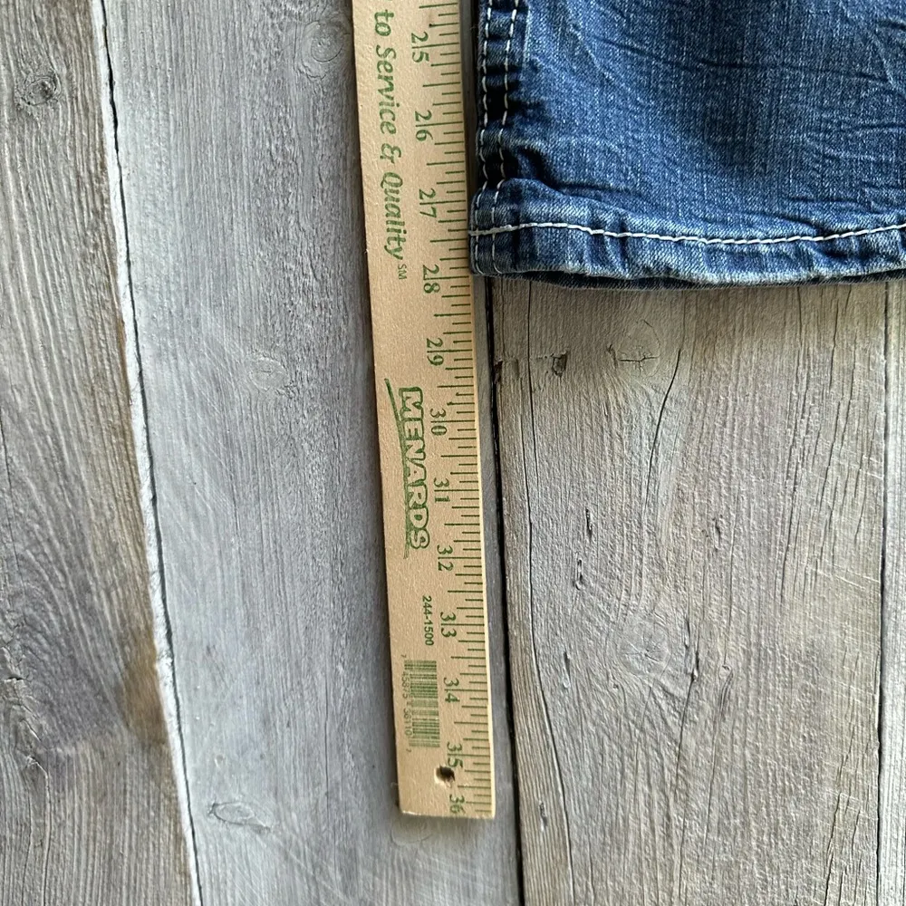 Juniors‎ Series 31 Flare Leg Jeans Contrasting Stitching Size 9 28” Inseam Blue - Image 6