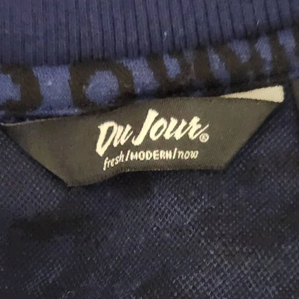 Du Jour Blue Leopard Print Jacket Size Small Zip - Image 6