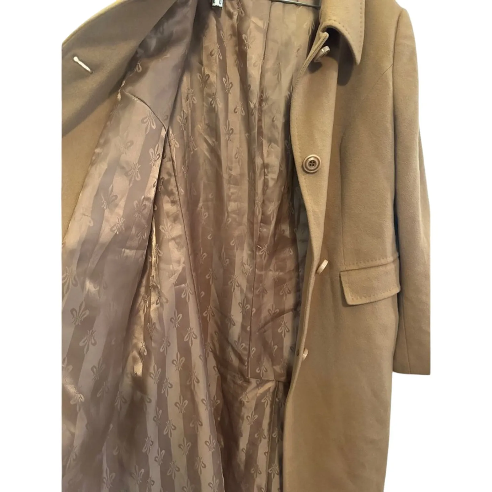 KATHERINE KELLY 100% Cashmere Camel Trench Coat Size 18 New w/o Tag MSRP $1,399 Tan - Image 8