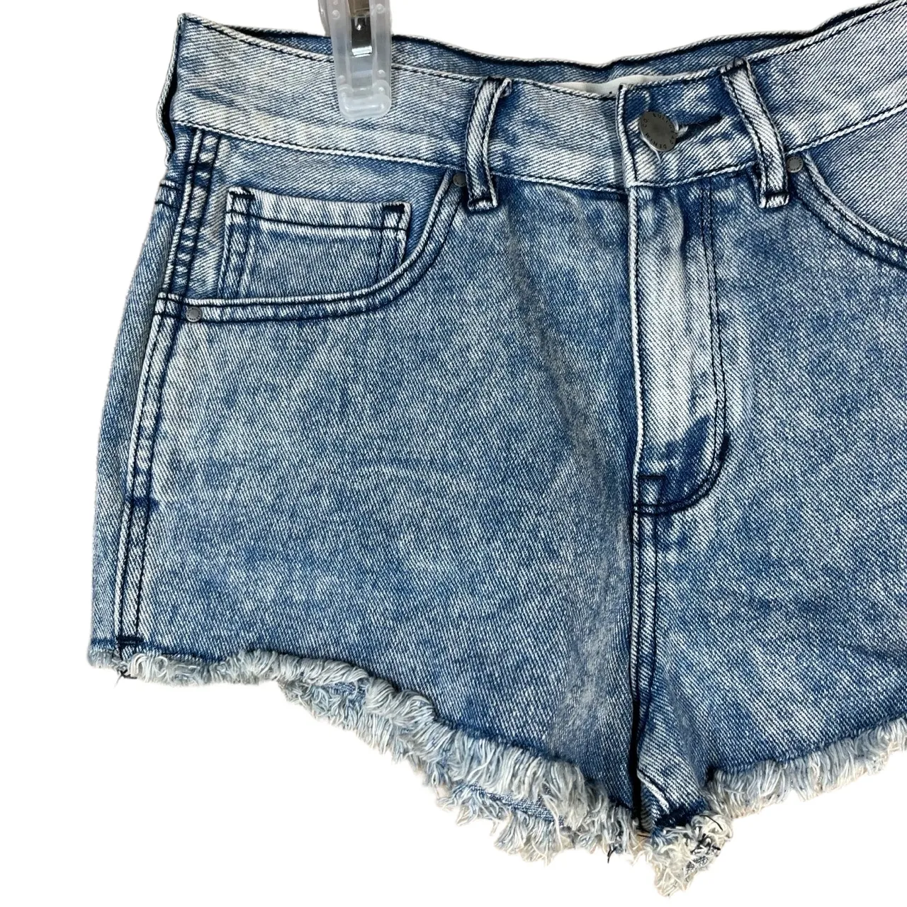 Bullhead Denim Co Shorts Womens Size 26 Blue Denim Cut Off Frayed Hem Blue Wash - Image 2