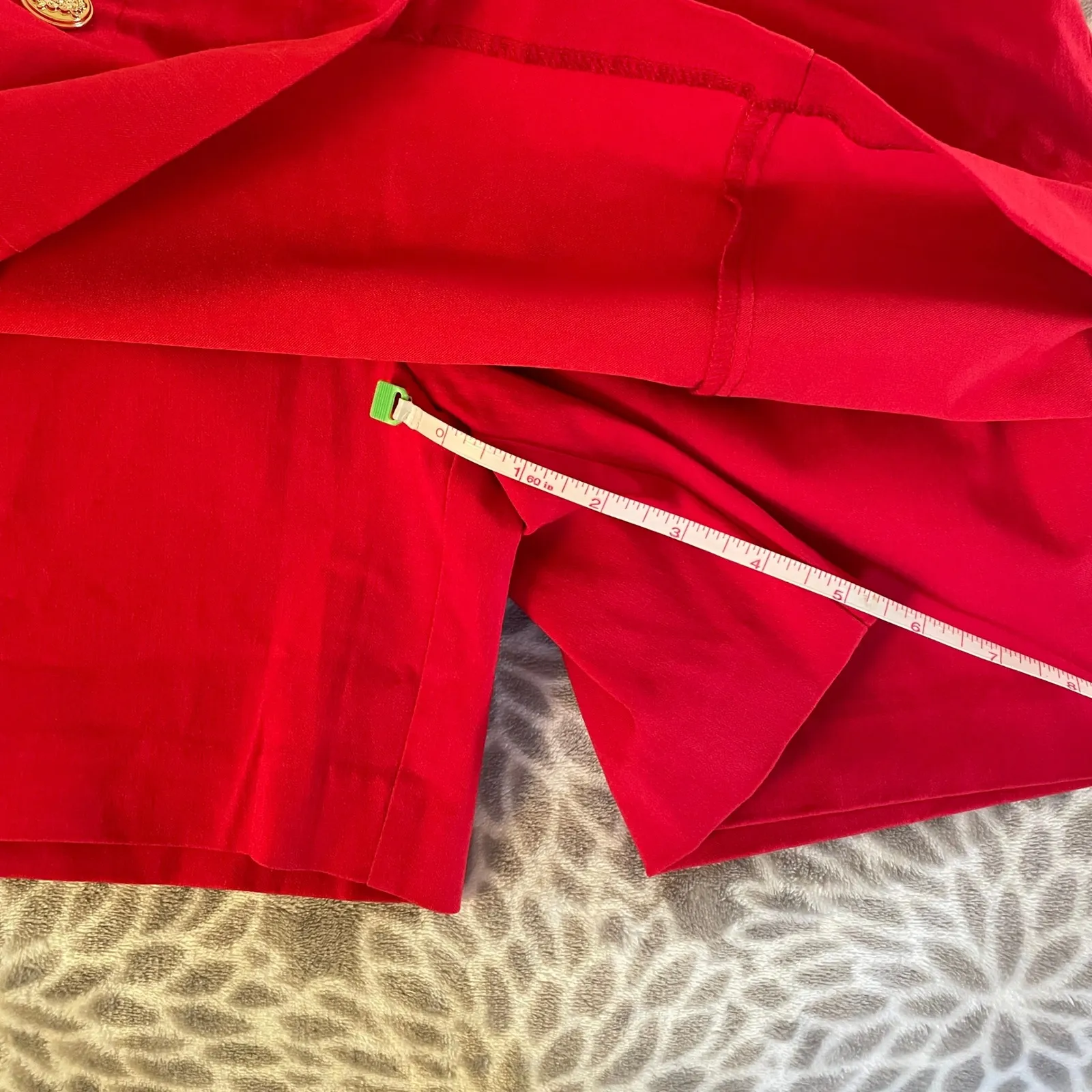 Red Pull On Pencil Skort Size Medium Double Breasted Button Career Wear Nautical - Image 5