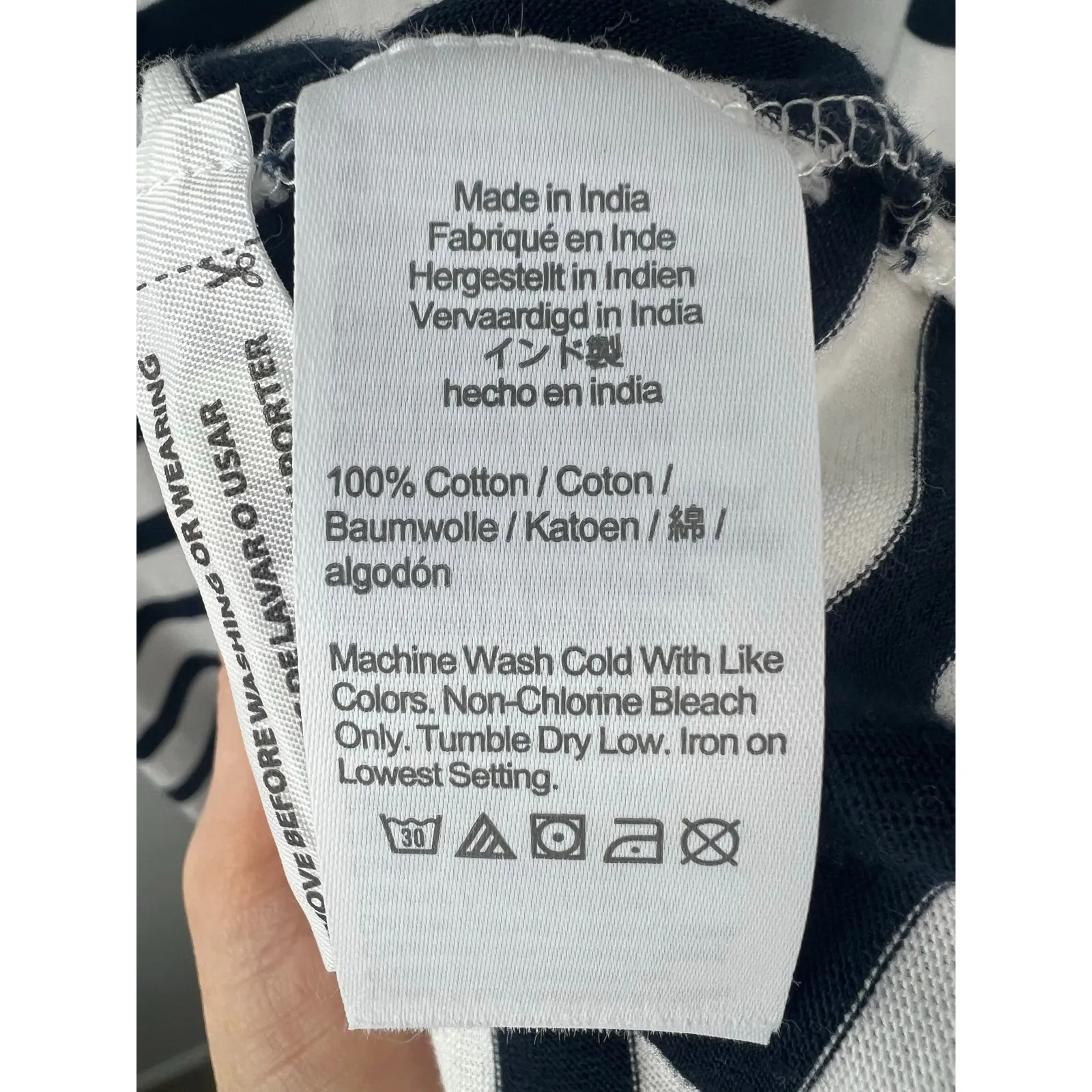 J.Crew Black and White Striped Hi Low 100% Cotton Sleeveless Sundress Small - Image 6