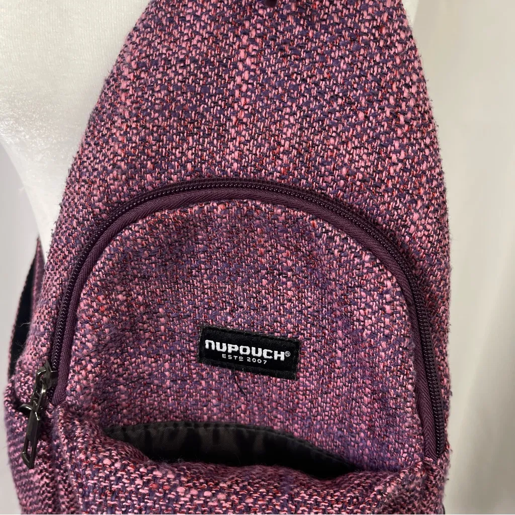 Nupouch Tweed Charging Stylish Pink Crossbody Bag Travel Vacation Outdoor Sleek Purple - Image 3