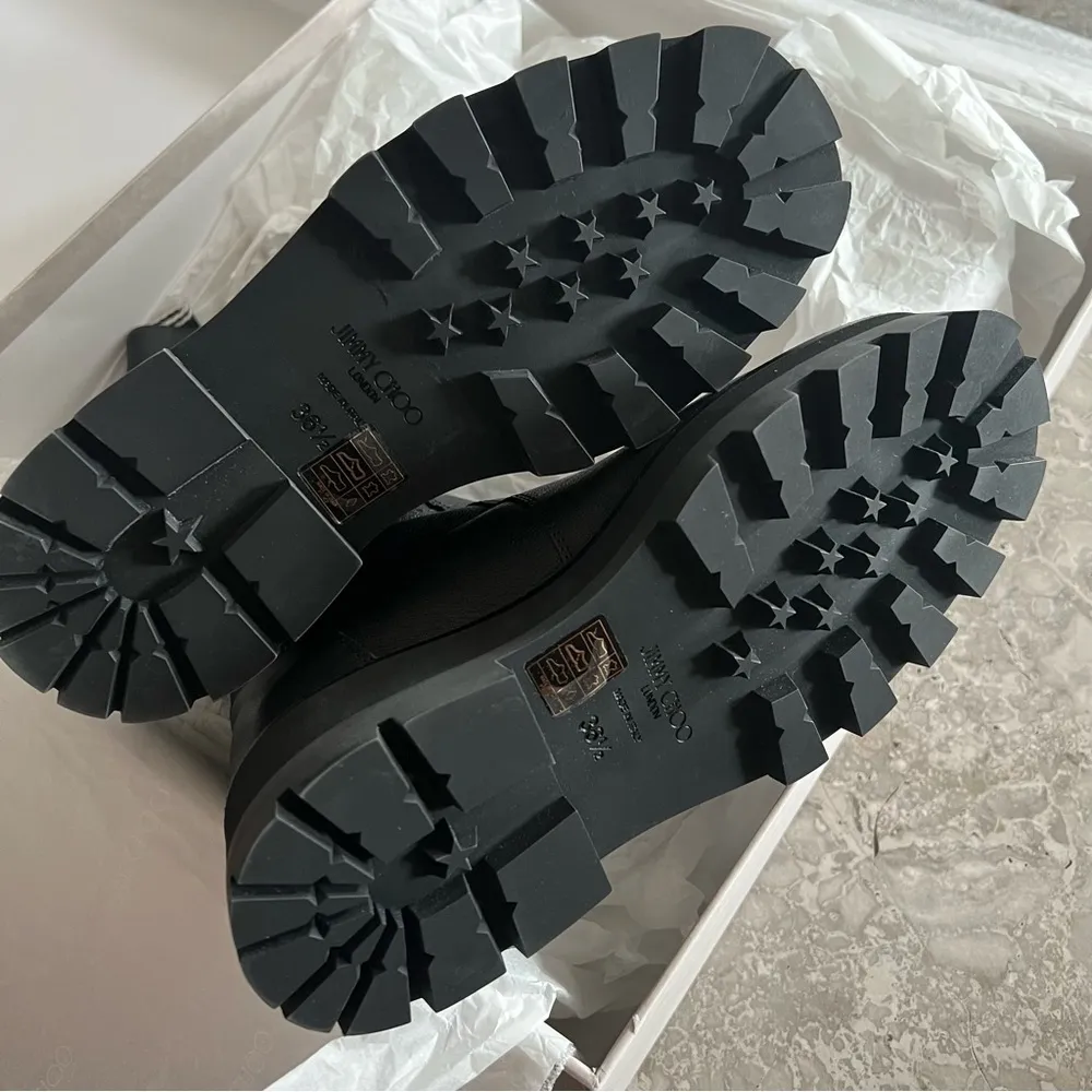 Jimmy Choo Bay Flat Chunky Leather Boots Black, Size EU 36.5 NEW Retail $1050 - Image 14