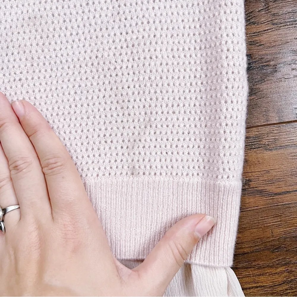 Vince • Layered Perforated Jumper pullover sweater mixed media wool cashmere - Image 10