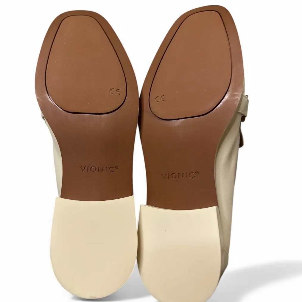 Vionic Womens Mizelle Leather Slip On Loafers Beige New - Image 7