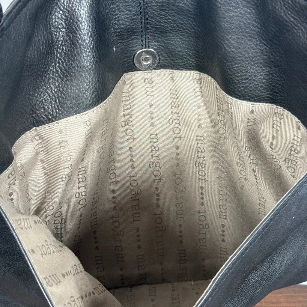 Margot women’s soft black leather shoulder Crossbody purse Silver - Image 8