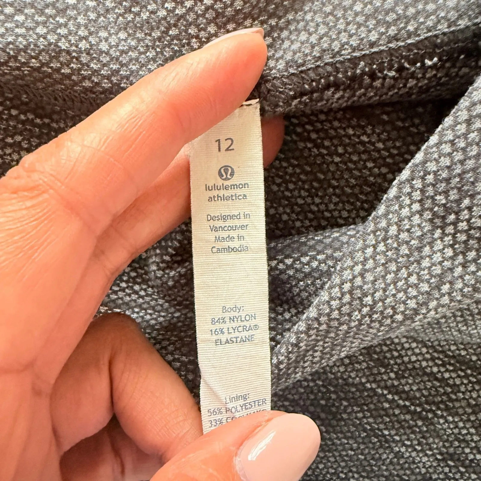 Lululemon Wunder Under Hi Rise Diamond Jacquard Black Slate Yoga Pant Sz 12 - Image 4