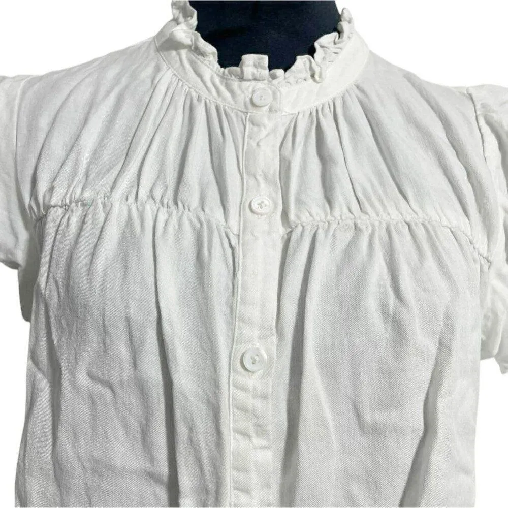 Rails Size Small  Top Blouse White Short Sleeve Ruthie Button Down - Image 2
