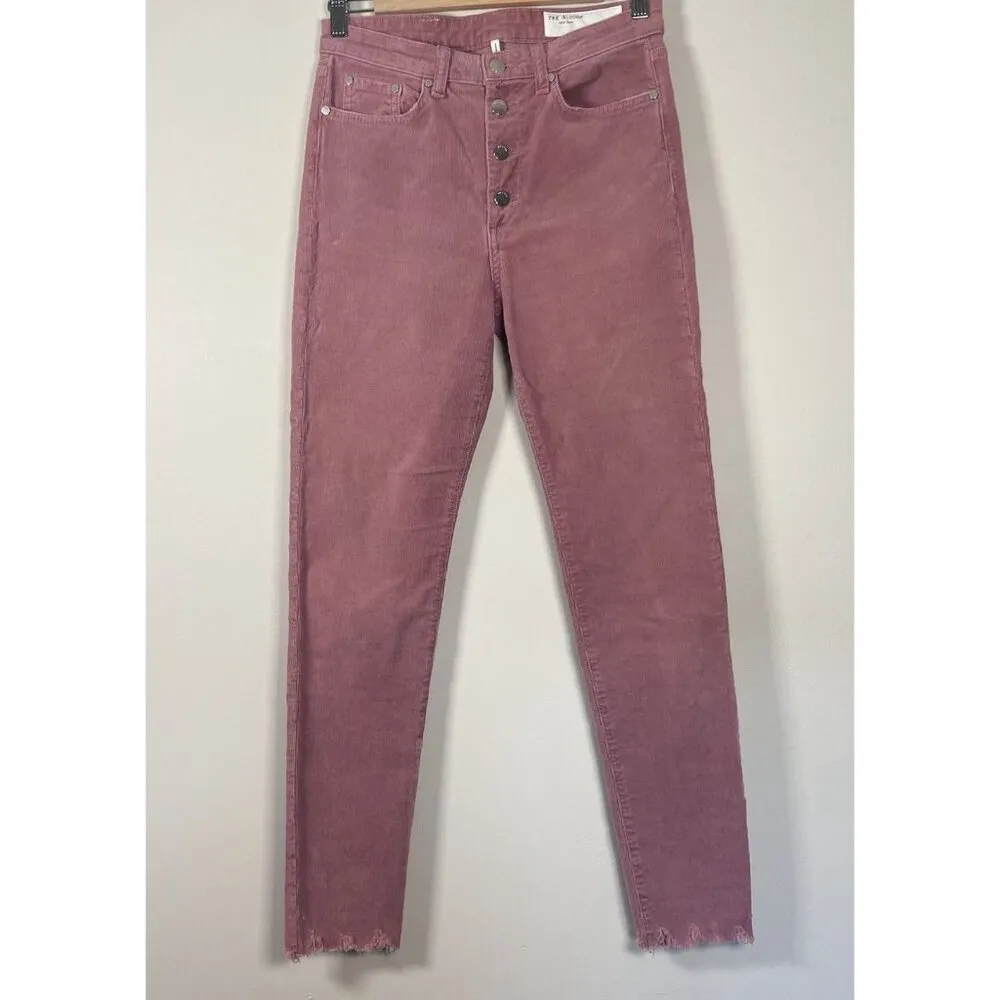 Rag & Bone Nina High-Rise Ankle Skinny Corduroy Button‎ Fly Jeans Size 27 Mauve - Image 3