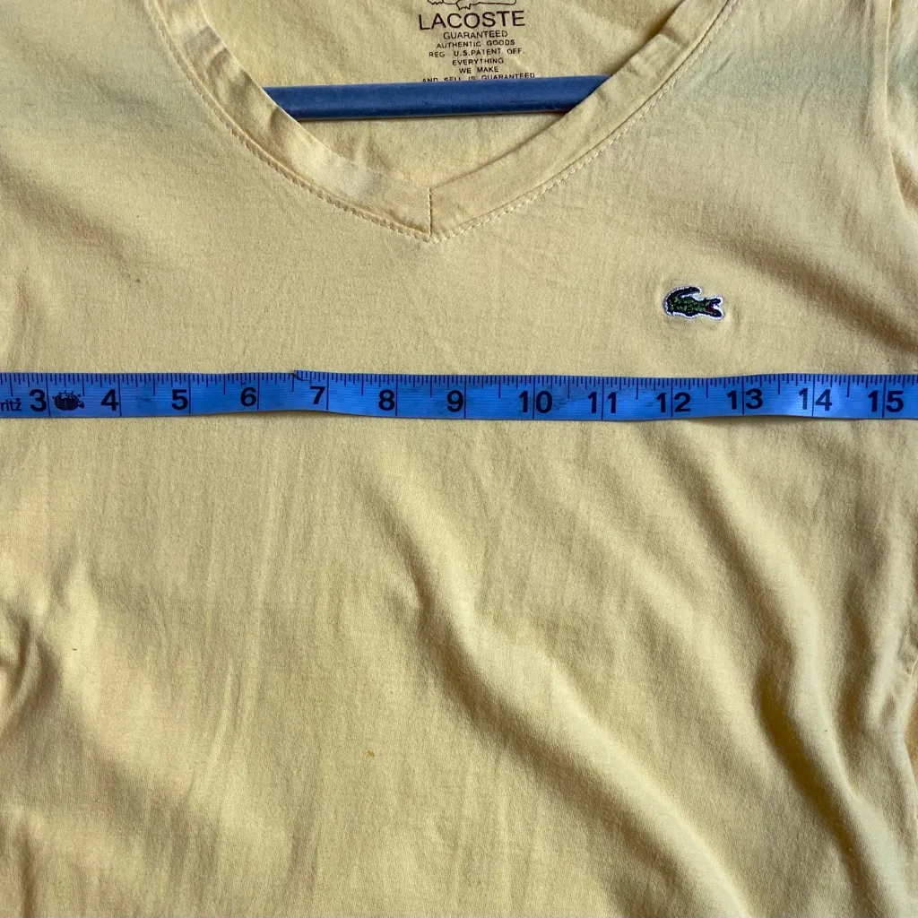 Lacoste Women's Short Sleeve Yellow Tee - Image 6