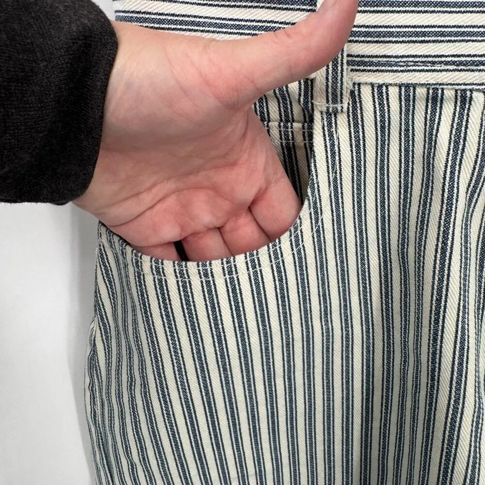 Vintage Bennini High Waisted Shorts Womens 5/6 Blue White Railroad Stripe Cotton Size undefined - Image 3