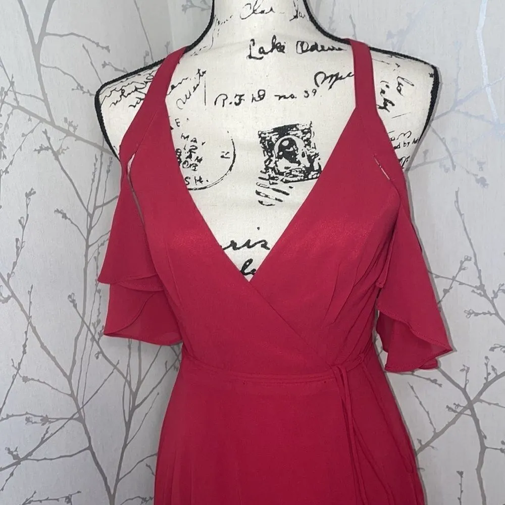 ‎Lulu's Cold-Shoulder Wrap Maxi Dress, Small - Image 3