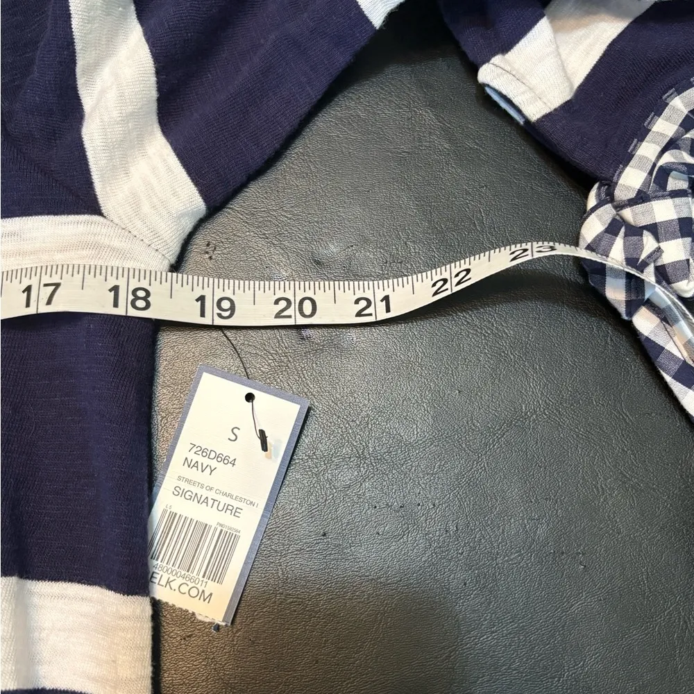 Crown & Ivy “Streets of Charleston” blue & white dress striped. Size Small, NWT - Image 10