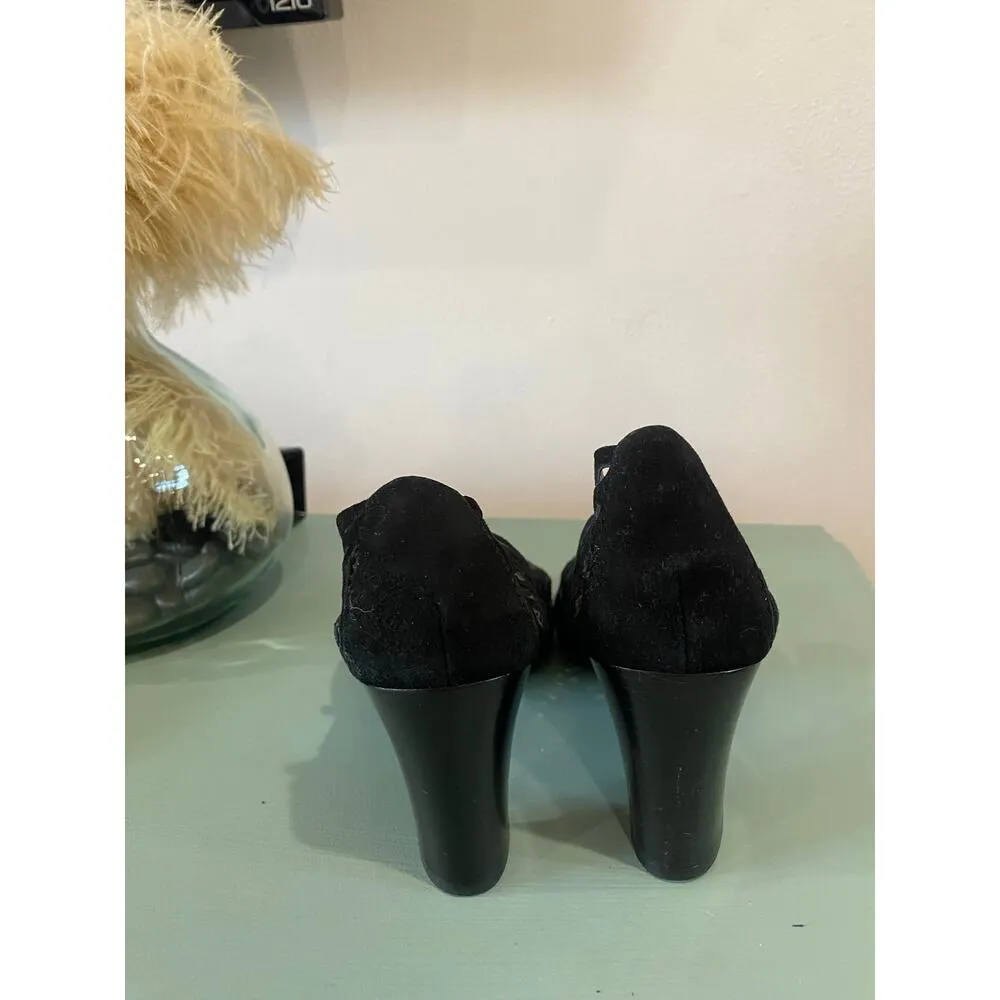 {Aquatalia} Black Velvet by Marvin K. Karma Laser Cutout Pump Size 6.5 - Image 5