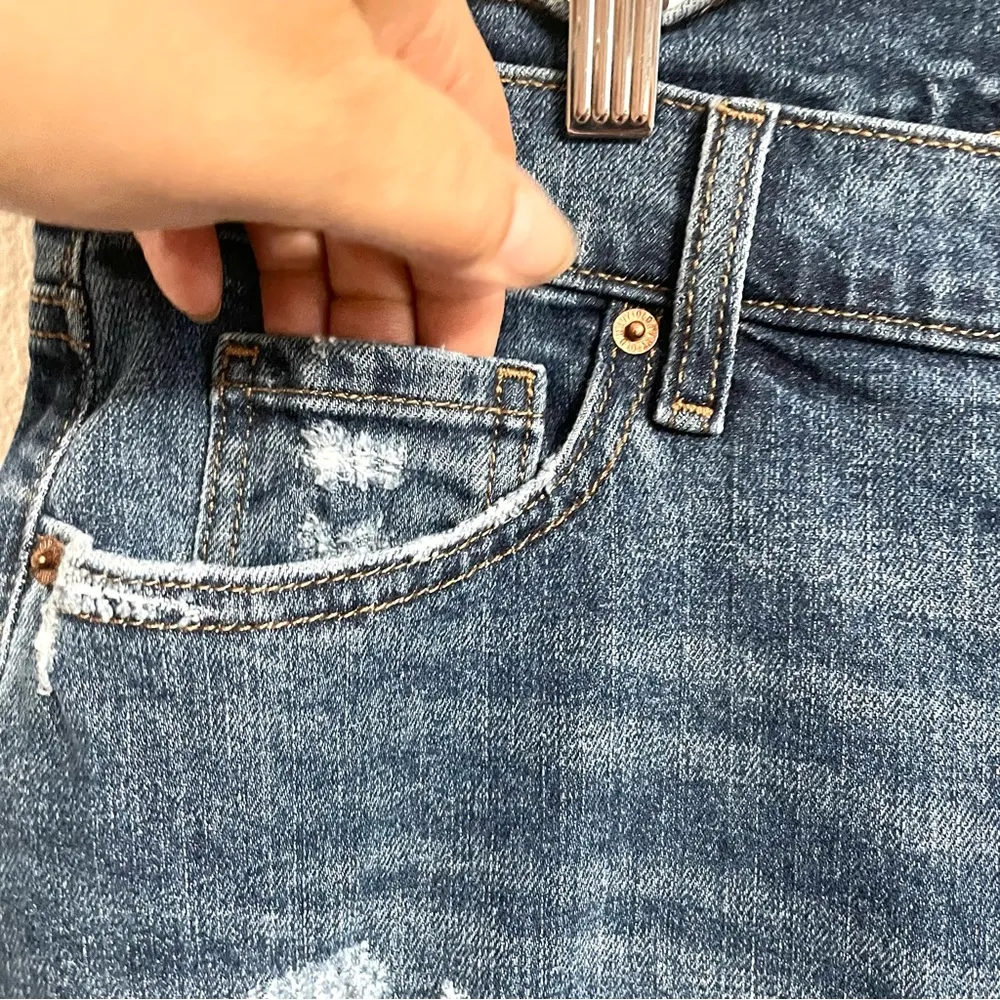 Old Navy Womens Jeans Denim Blue Mid Rise Boyfriend DistressedSize 18 - Image 6