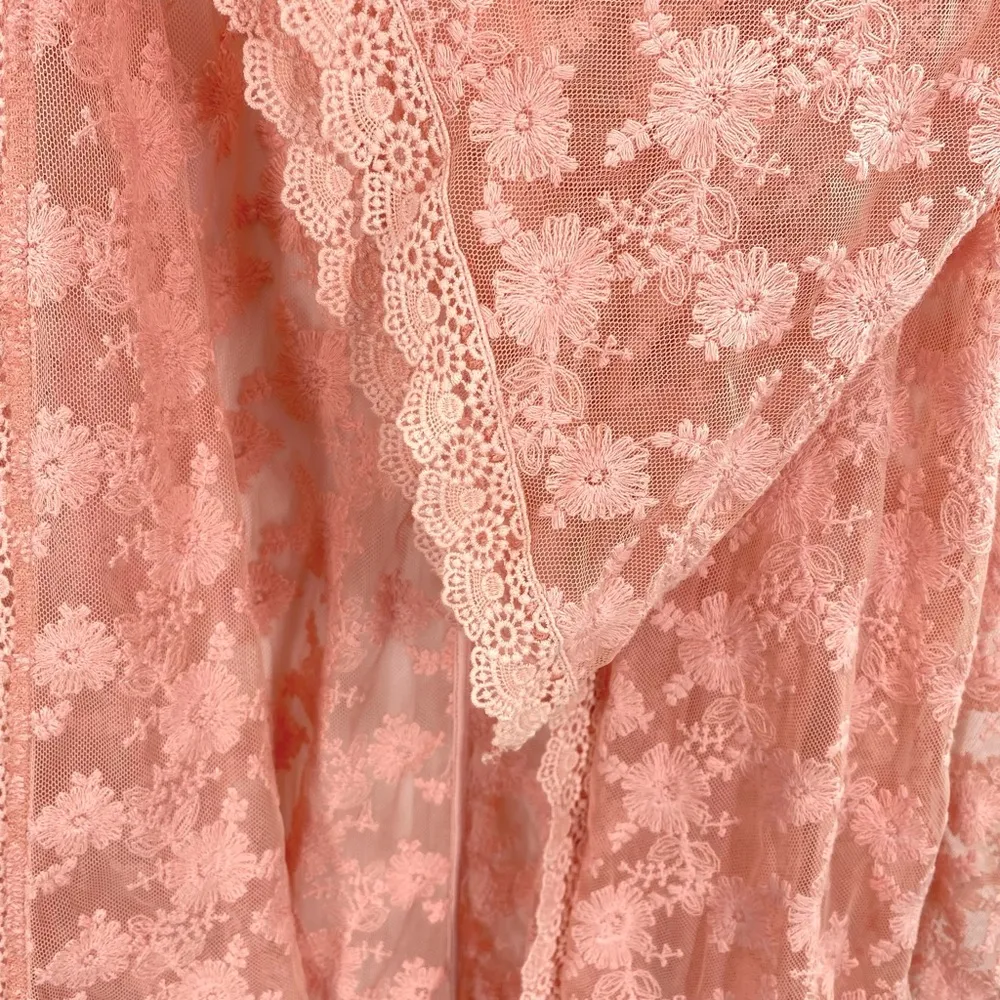 Pink Floral Embroidered Lace Kimono In Loom Boutique - Image 10
