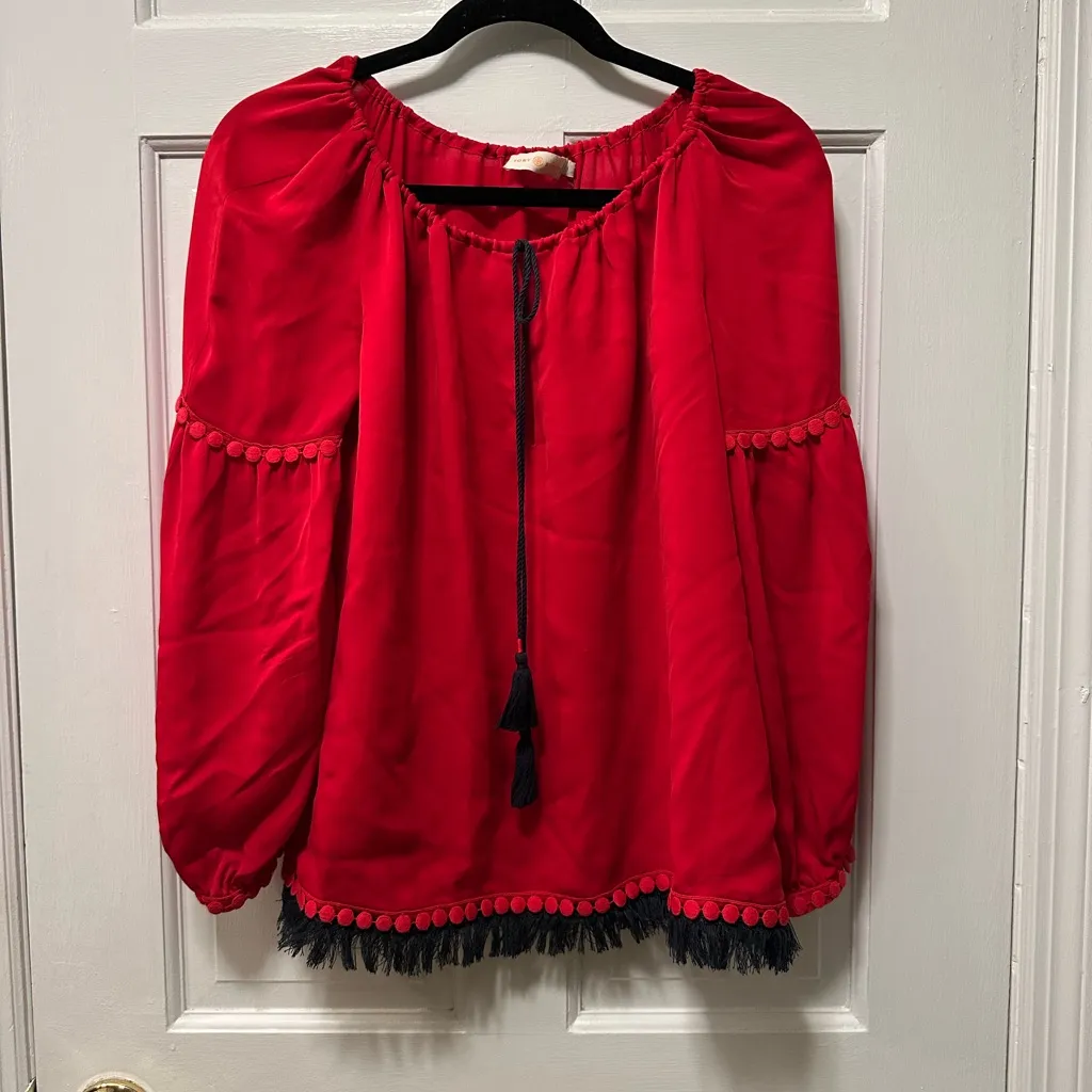 Tory Burch Sylvie Silk‎ Peasant Blouse - Image 2