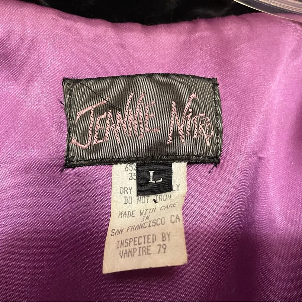 Jeannie Nitro Black Velvet Theatre Costume Cosplay Goth Cloak Satin Lined Size L - Image 3