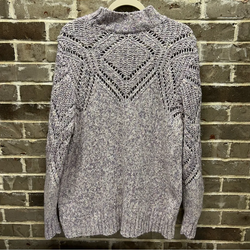 Torrid  Purple Sweater Pullover Turtleneck Pointelle Space Dye Womens Plus Size 2 - Image 4