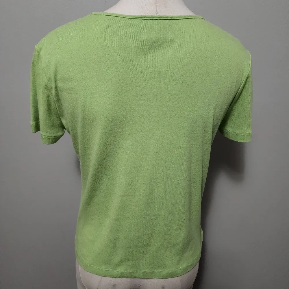 Requirements green gingham bow detail tee size small - Image 4