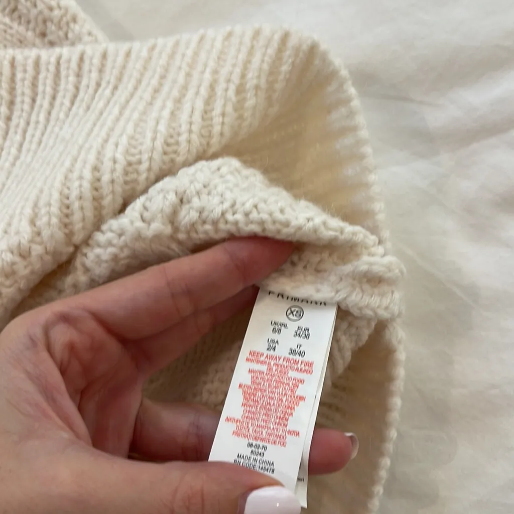 Cable knit XS ivory sweater dress fall loose business casual winter knitted - Image 4