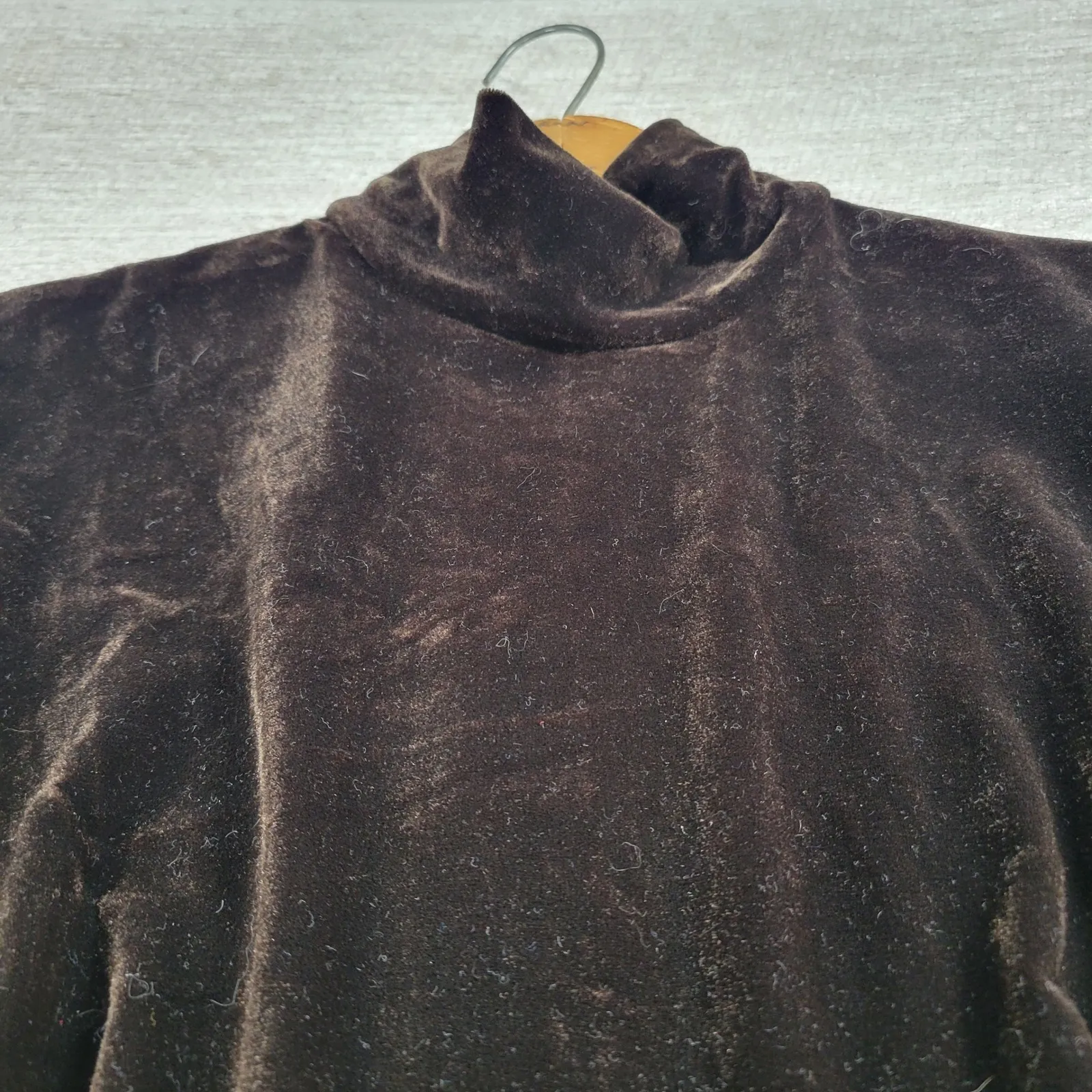 Vintage KC Spencer Velvet Maxi Dress Sz 6 Brown Turtleneck Whimsigoth Cocktail - Image 14