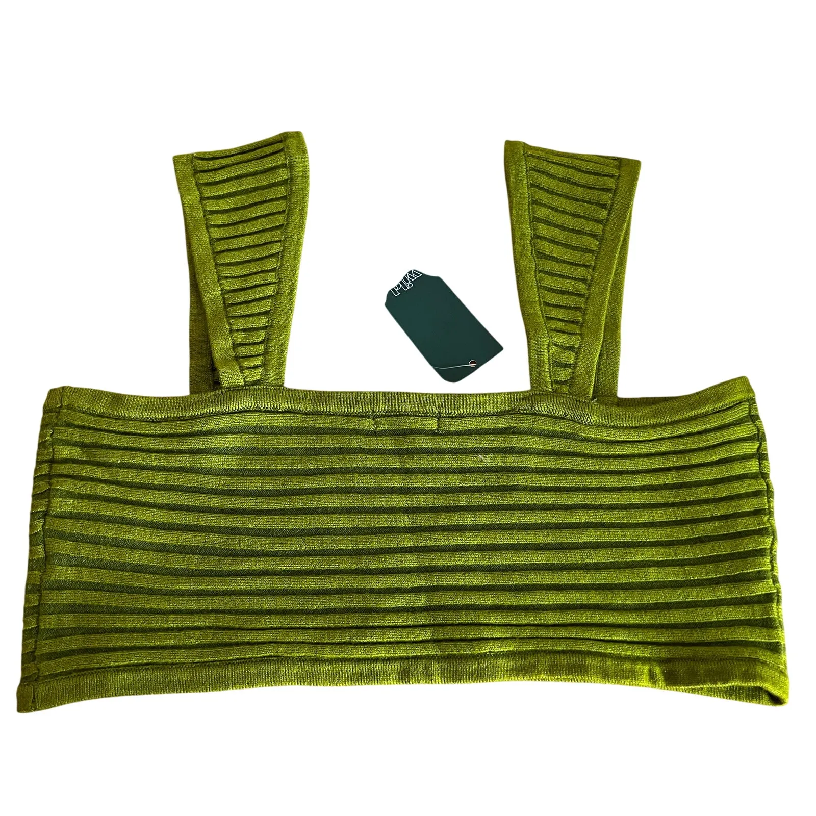 Wild Fable Women's Green Apple Ribbed Sweater Tiny Bra Top - Size XXS - NWT - Image 6
