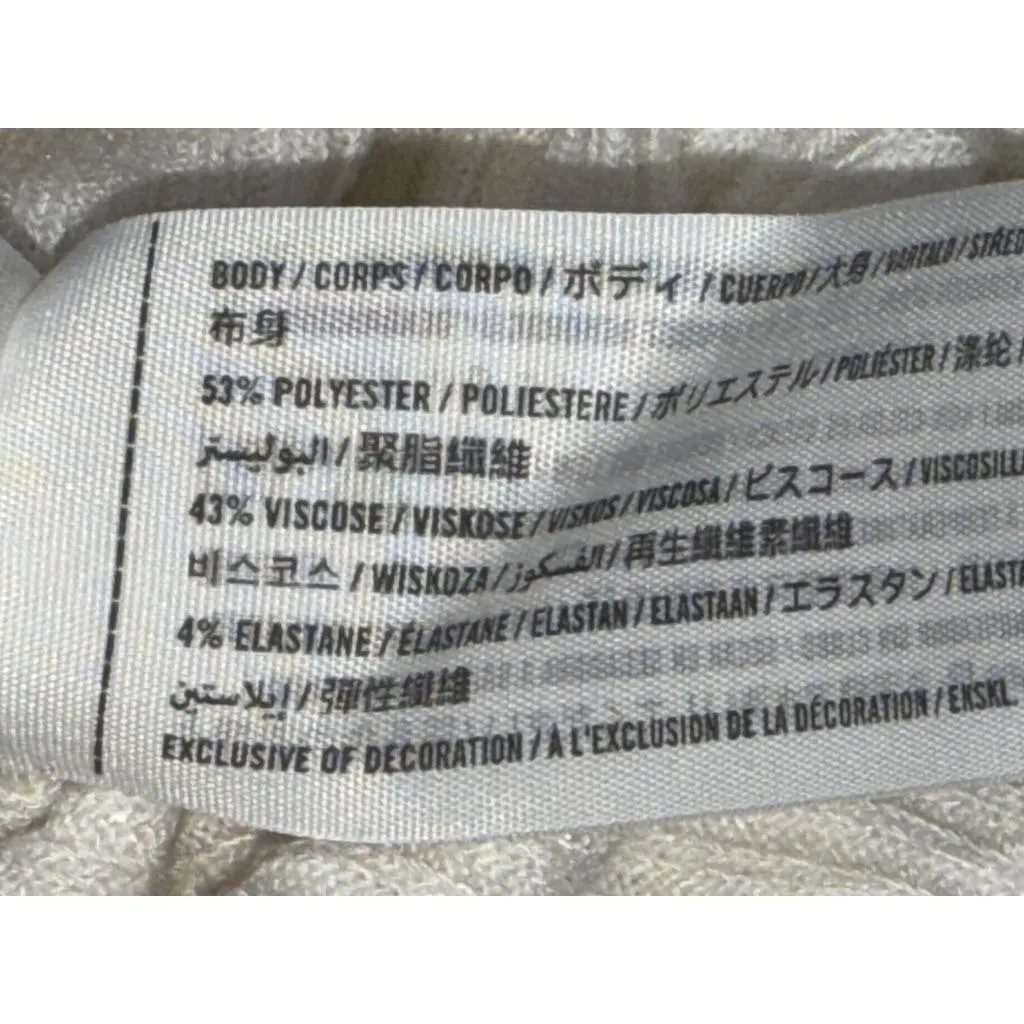 Abercrombie & Fitch White Ribbed Knit Long Sleeve Turtleneck Sweater Top Size XS - Image 5