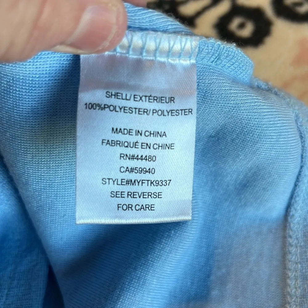 Baby Blue Terry Top Button Polo Short Sleeve Crop Womens Small NEW - Image 8