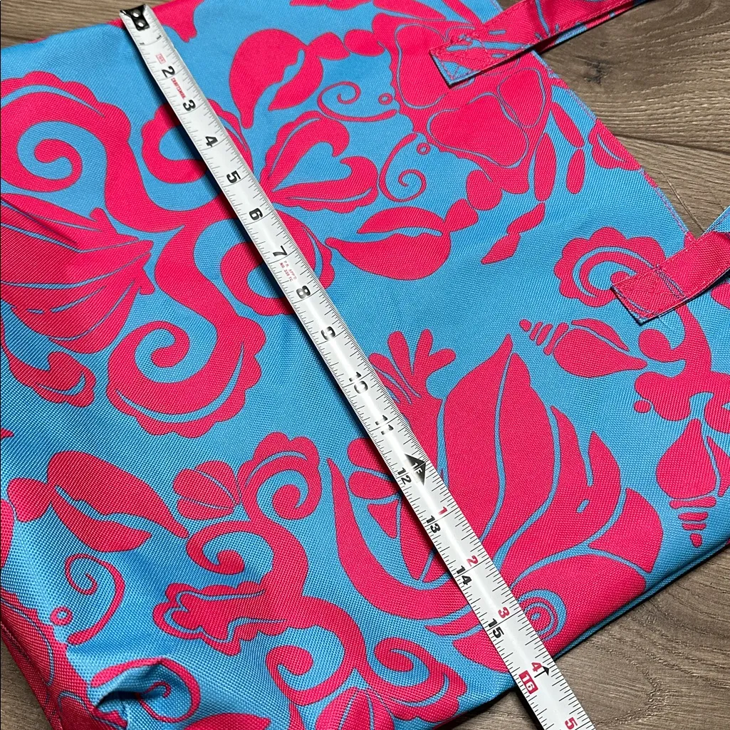 Lilly Pulitzer For‎ Estee Lauder Tote Bag Blue Red - Image 8