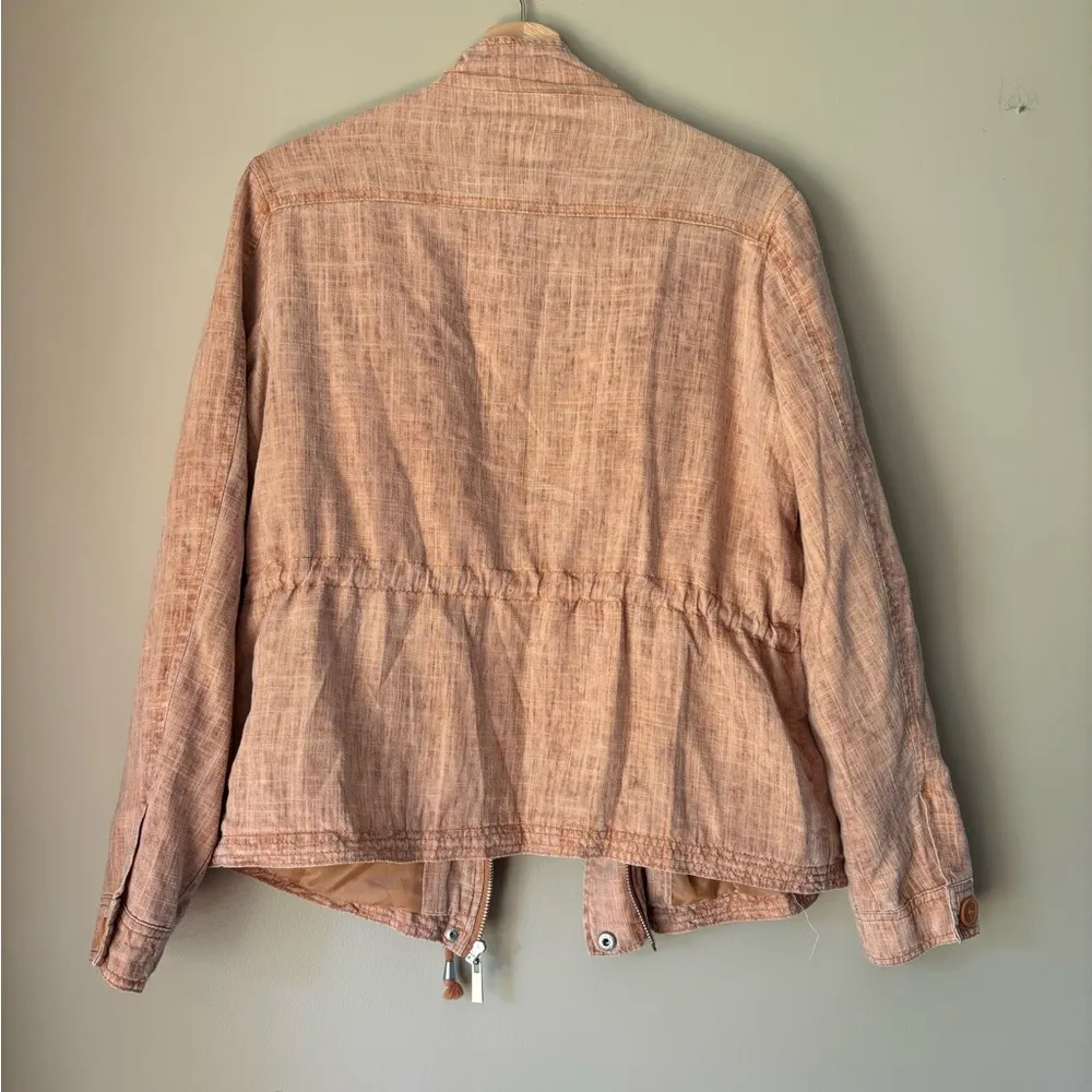 Joujou Linen Blend Lightweight Jacket Orange - Image 10