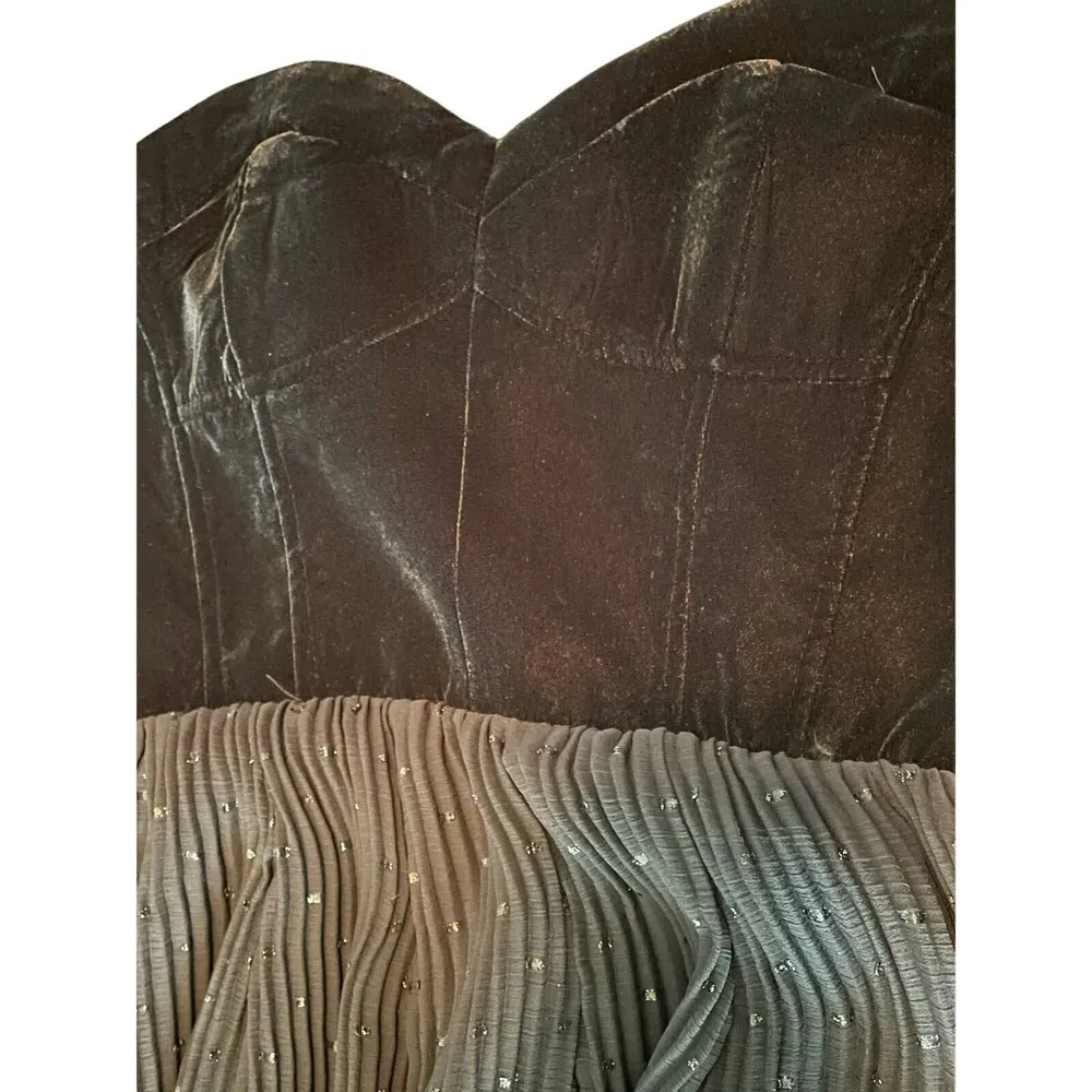 Zara Black Strapless Velvet Corset Sparkle Mesh Skirt Mini Dress M - Image 9