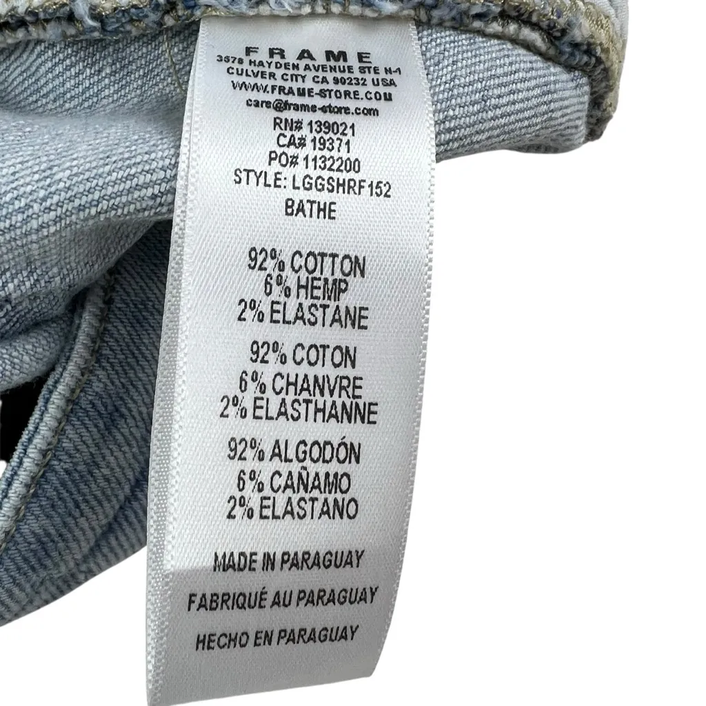 FRAME Denim Le Grand Garçon Denim Cut Off Shorts - Image 9