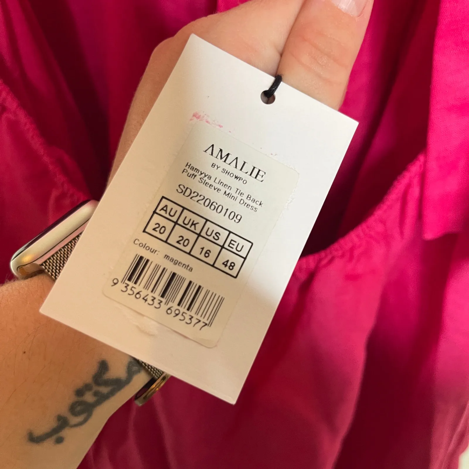 AMALIE THE LABEL Showpo. HAMYYA LINEN TIE BACK PUFF SLEEVE MINI LINEN DRESS 16 - Image 9