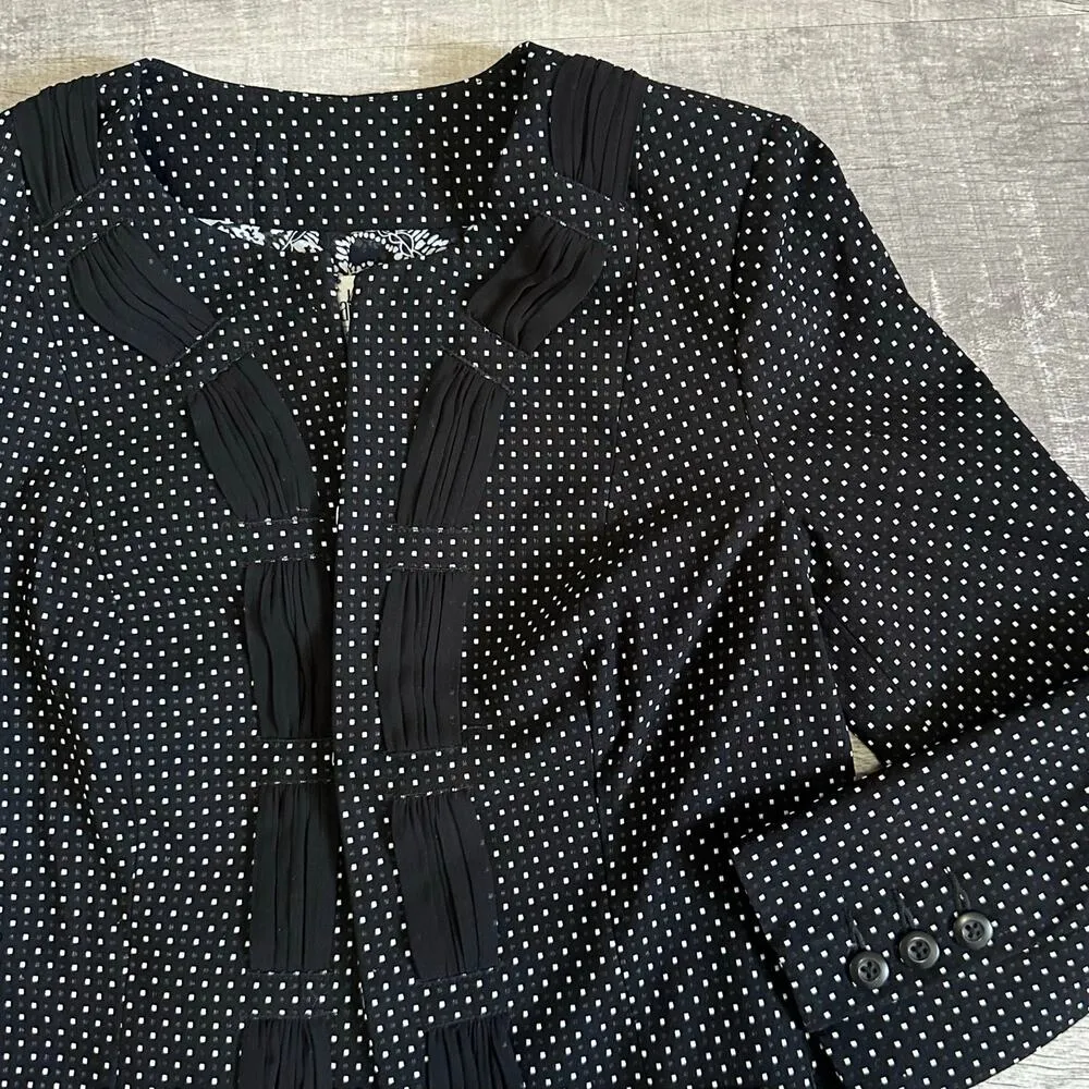 CAbi Dot Jacket Boxy Blazer Womens 4 Black White 3/4 Sleeve Flirty Style 5146 - Image 3