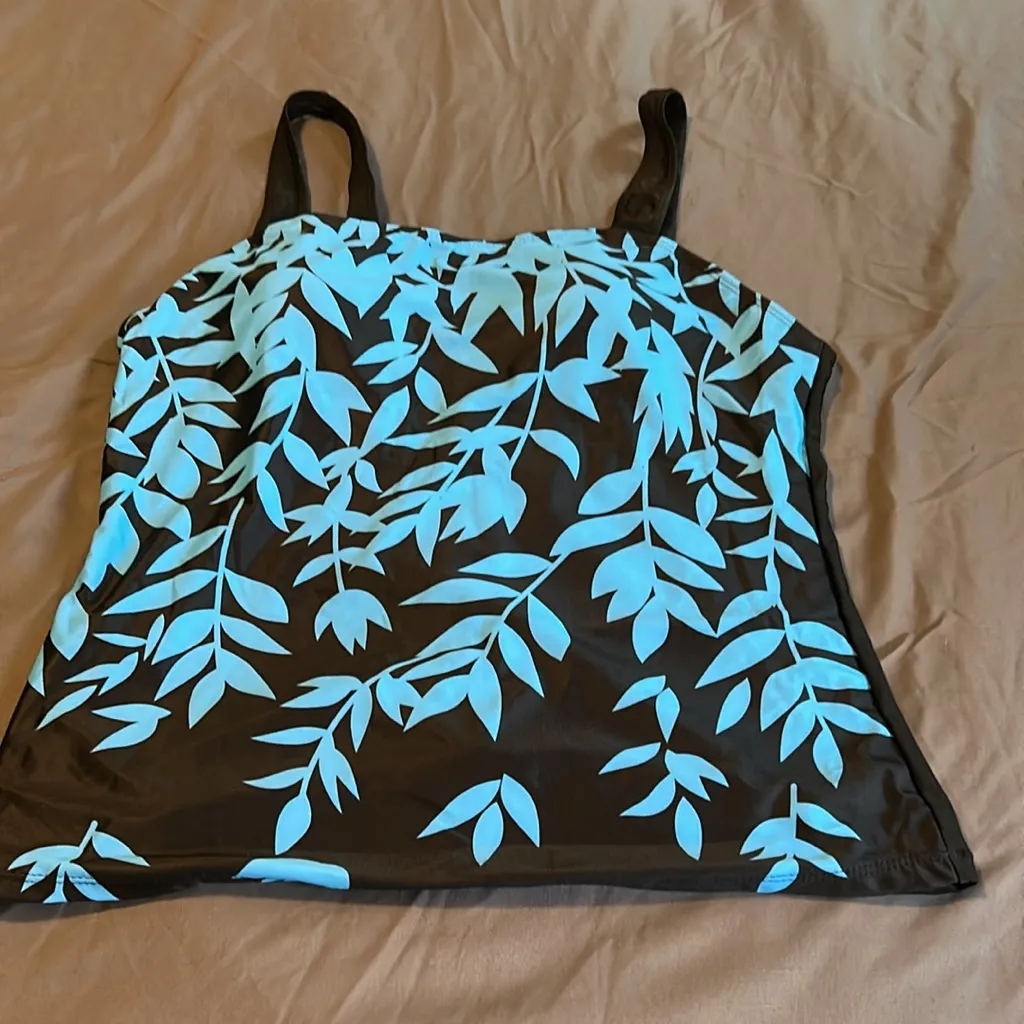 New SHEIN Black and Blue Leaf Pattern Bikini Set - Image 2