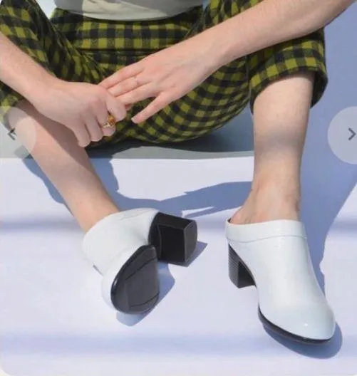 HOPP Collared Mule Metallic Silver Size 8.5 - Image 2