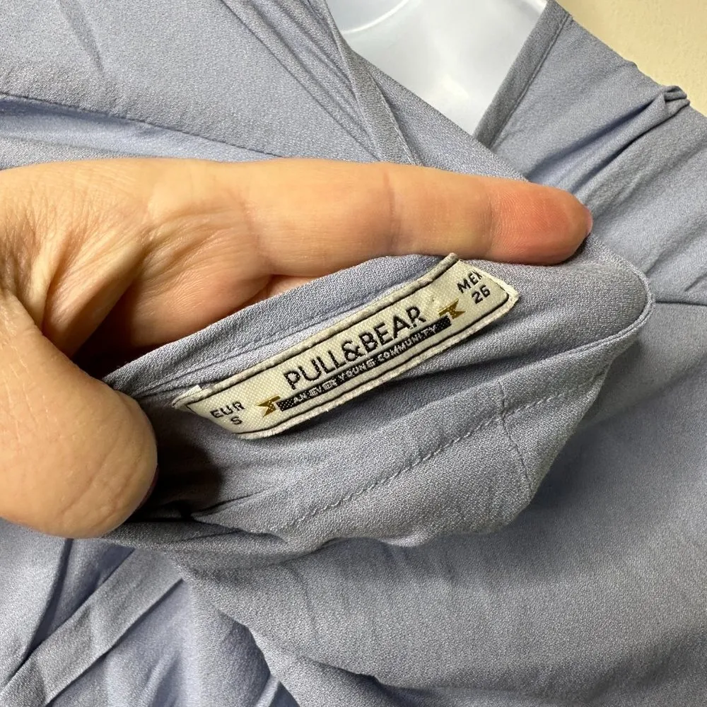 Pull&Bear Light Blue Sleeveless Top Women's Small - Image 5