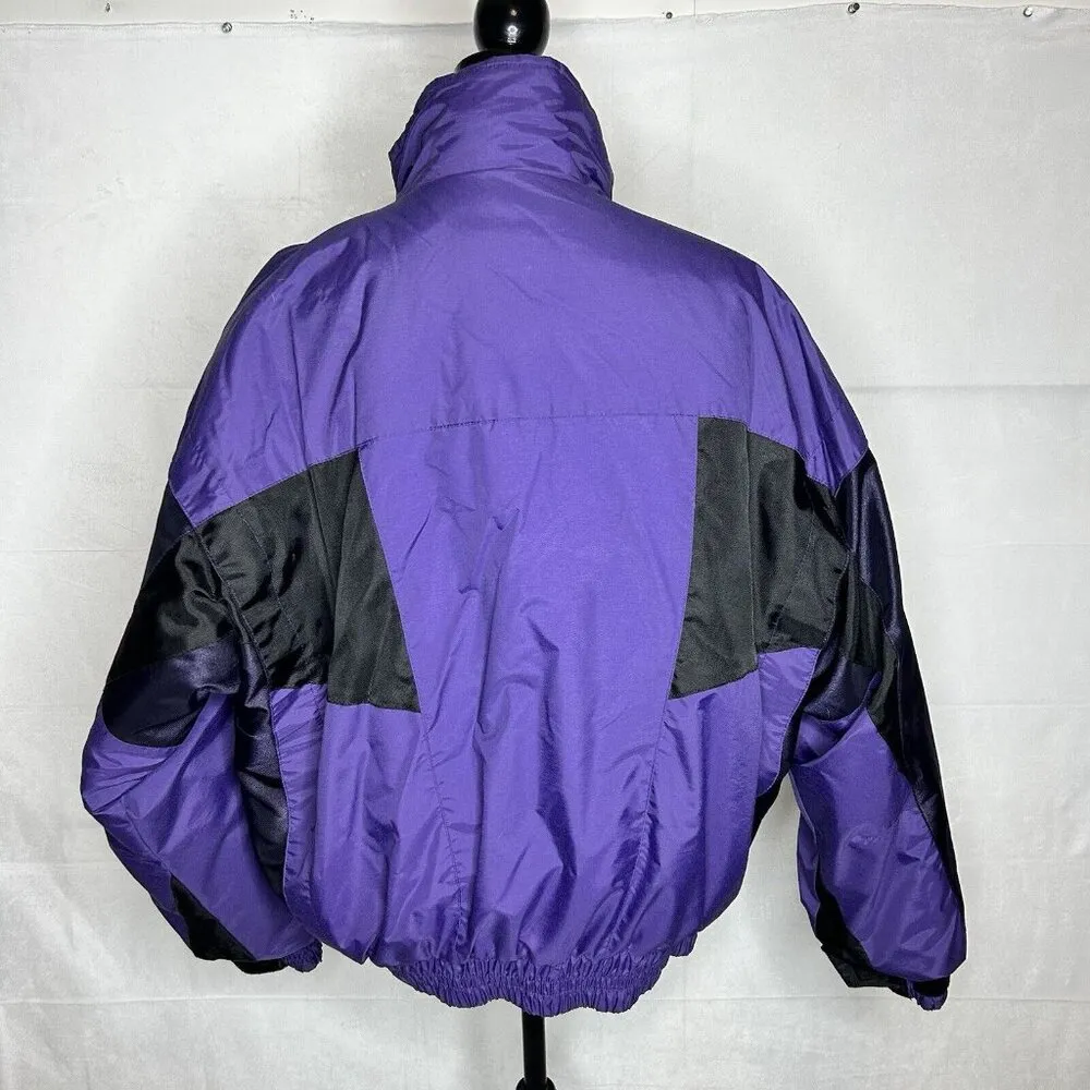 Vintage Alpine Ski Snow Jacket Purple / Black Sz XL Multi Pocket Full Zip - Image 9