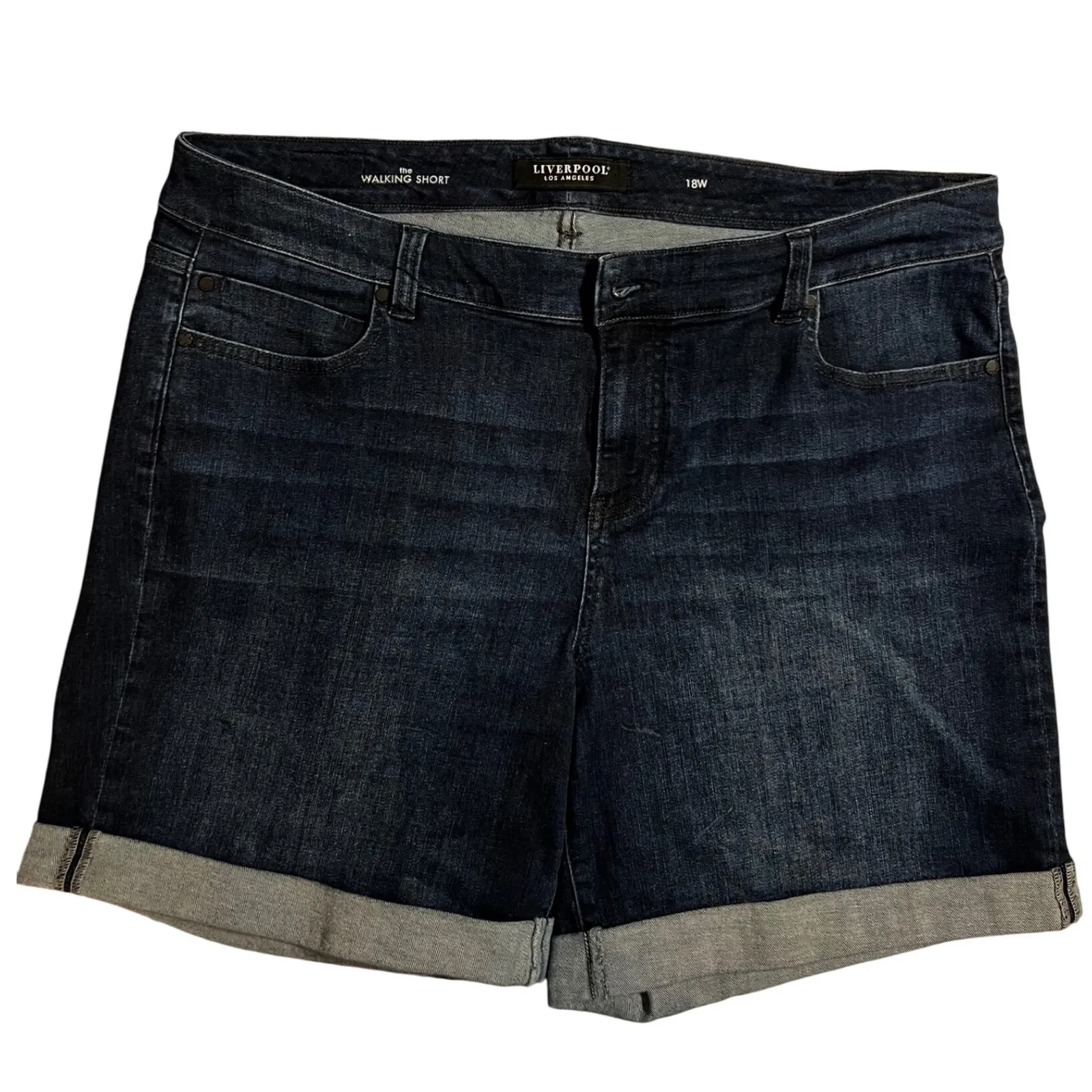 Liverpool LA The‎ Walking Short Wom. Size 18W Dark Denim Shorts Vintage Super D - Image 2