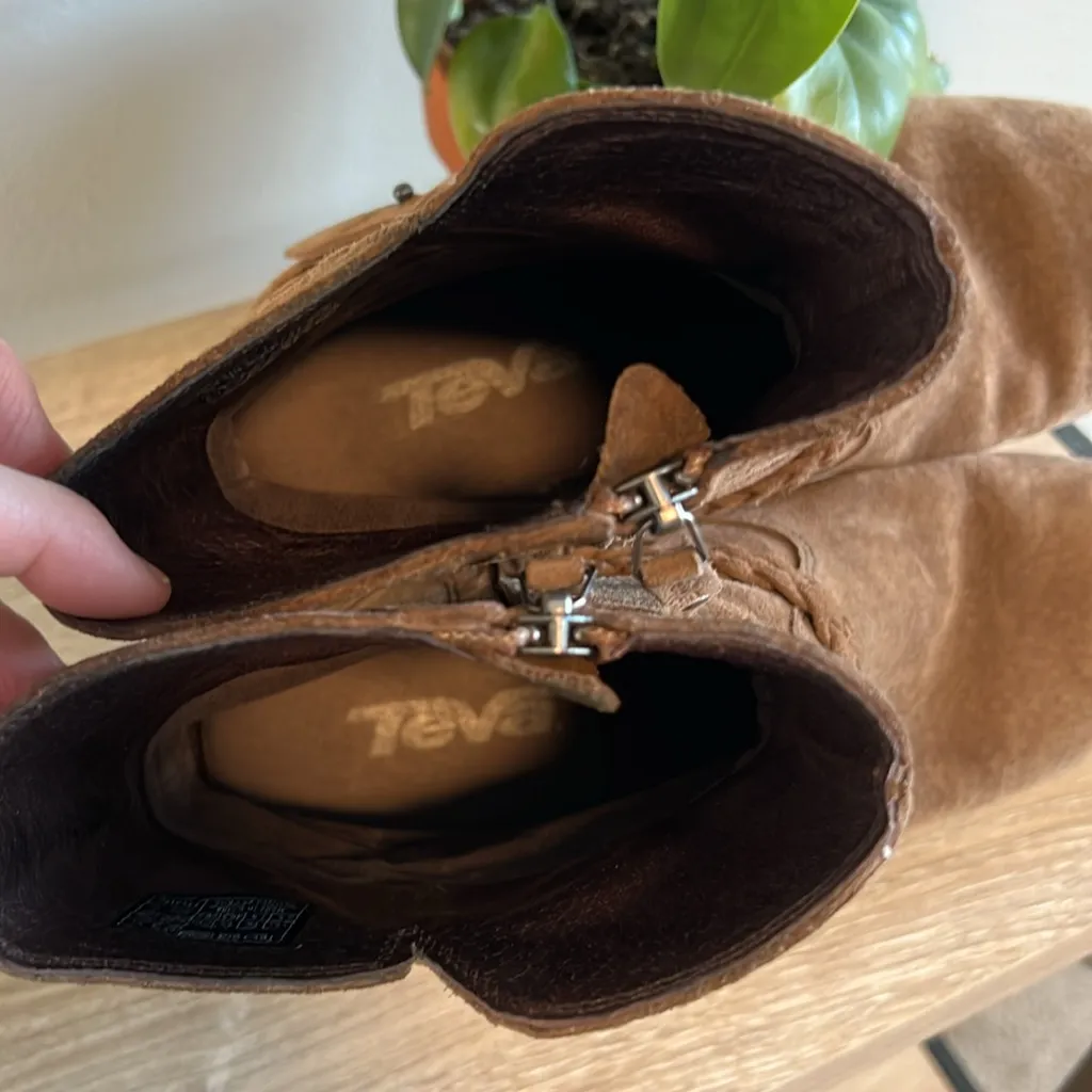 Teva Women's Delavina De La Vina Brown Suede Side Zip Ankle Boots/Booties, 9.5 - Image 9