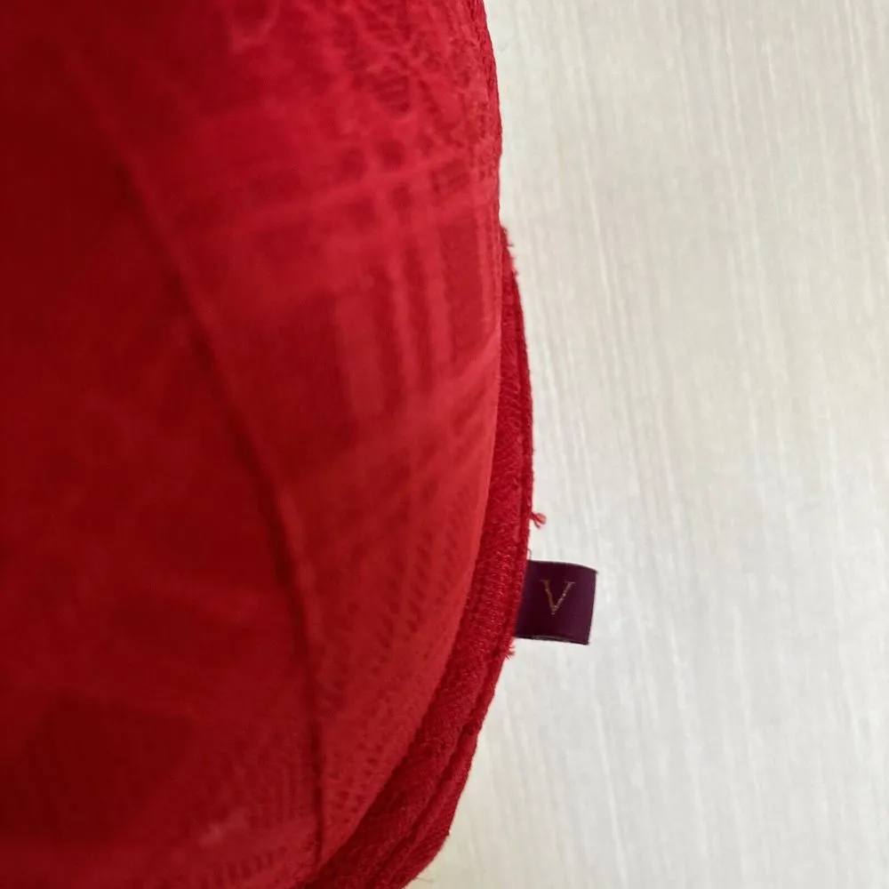 Victoria's Secret Bra Sz  32DD Red T-shirt Push Up Lace Velvet Convertible Strap - Image 5