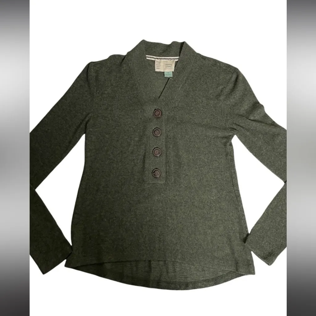 ANTHROPOLOGIE Saturday Sunday V-neck button up sweater - size large - Image 2