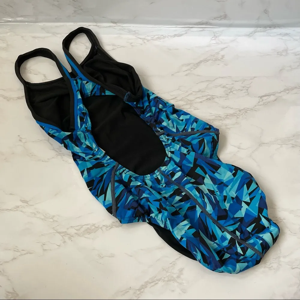 Dolfin Mosaic Blue Print Training Onesie - Image 2