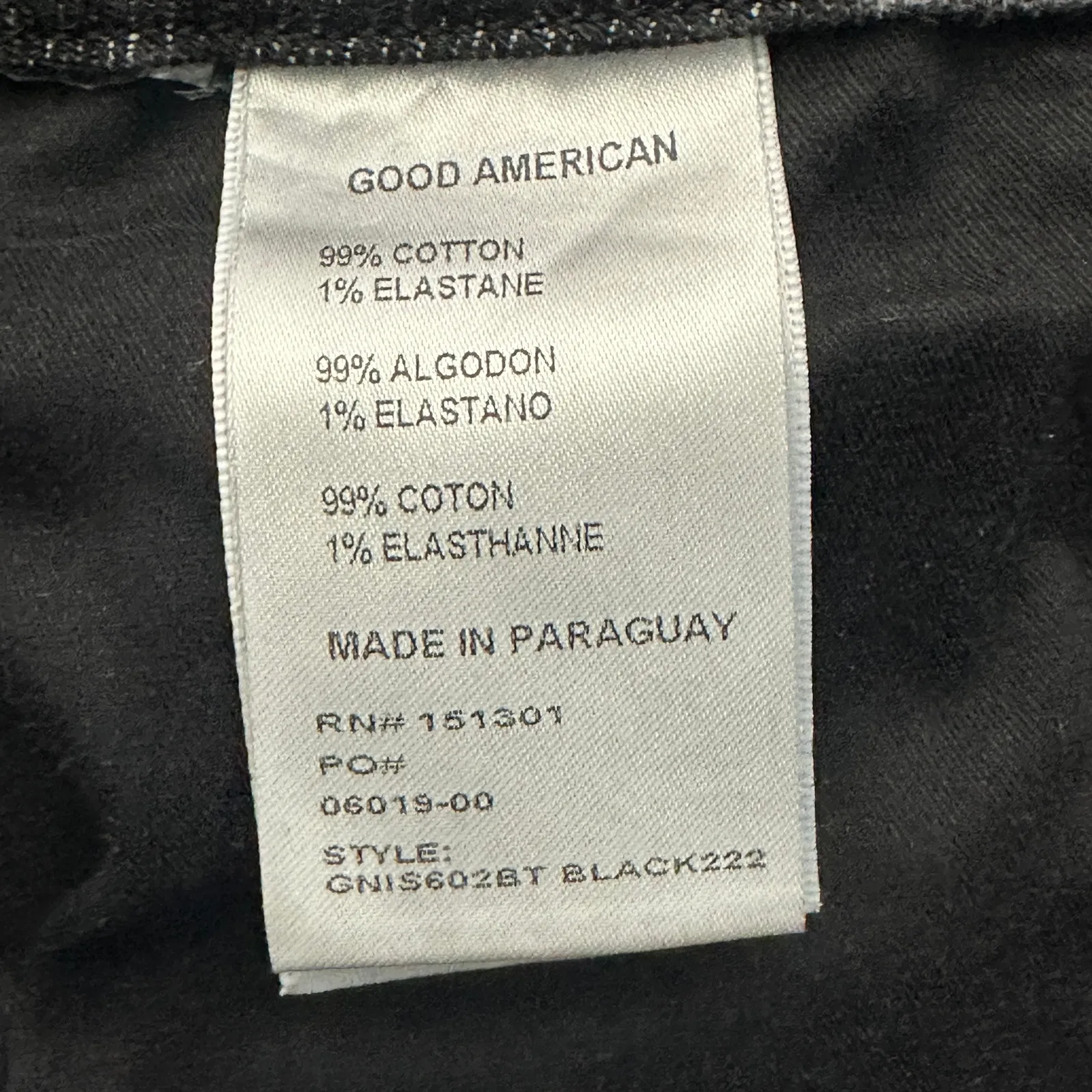 NWT Good American 90s Ripped Stretch Jeans Womens 2 Black Distressed Grunge - Image 9