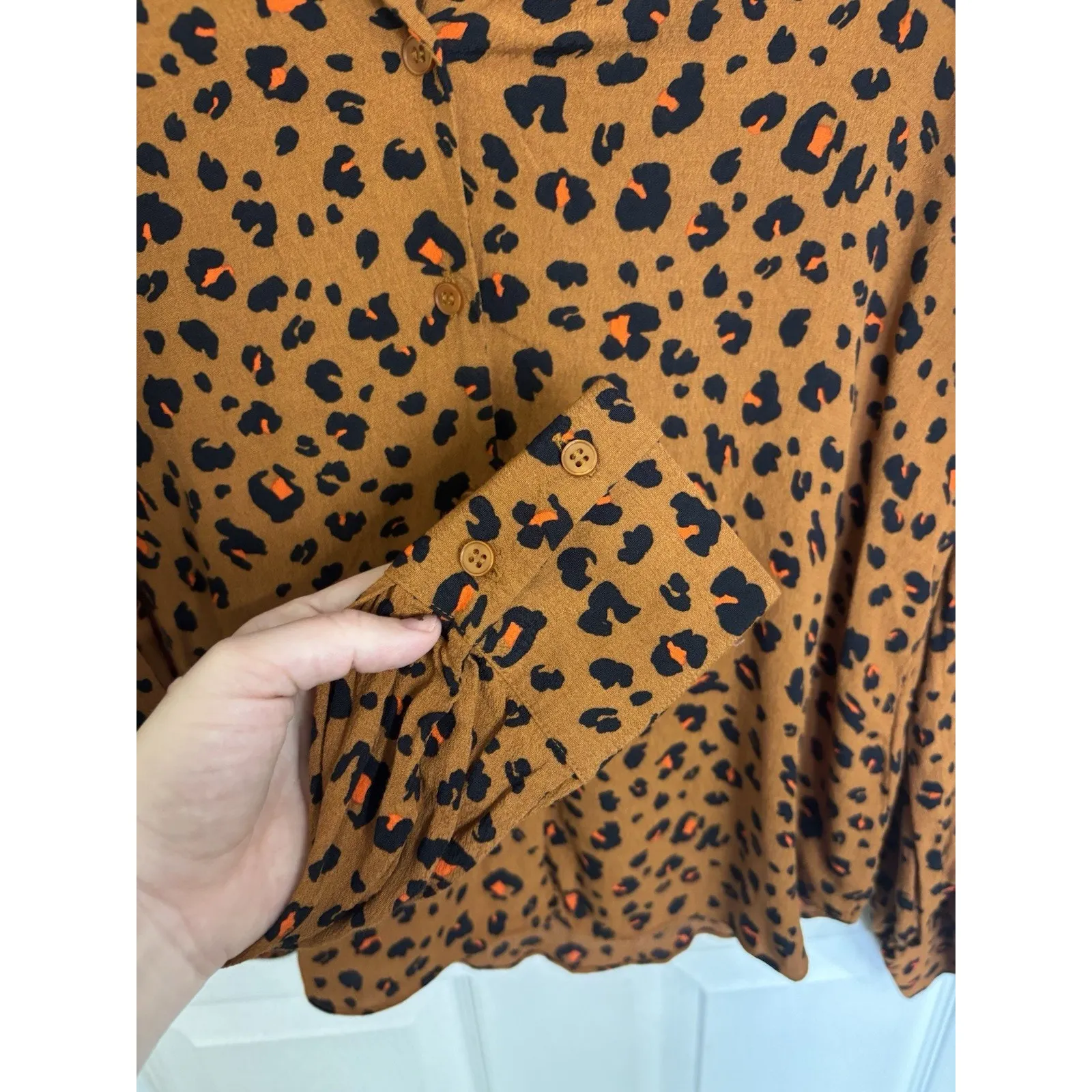 & Other Stories Leopard Print Blouse Top Size 6 Animal Print Mob Wife Classic - Image 6
