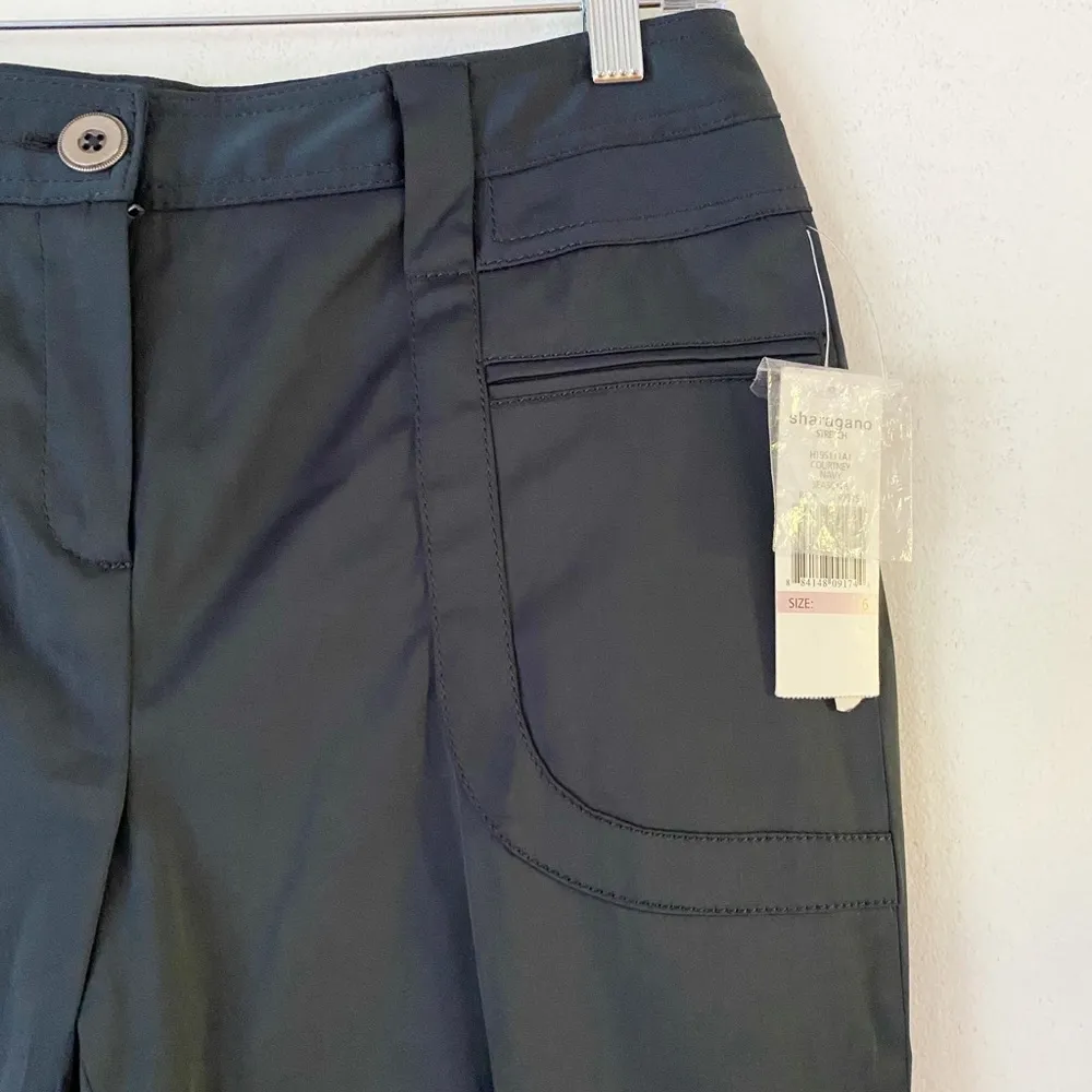 NWT Sharagano Navy Blue Mid Rise Twill Capri Pants Size 6 - Image 3