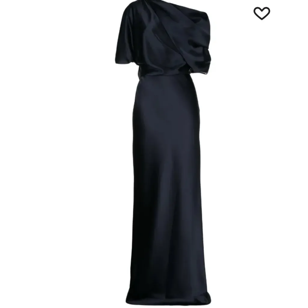 Amsale Midnight Blue One Shoulder Gown Size 6 - Image 13